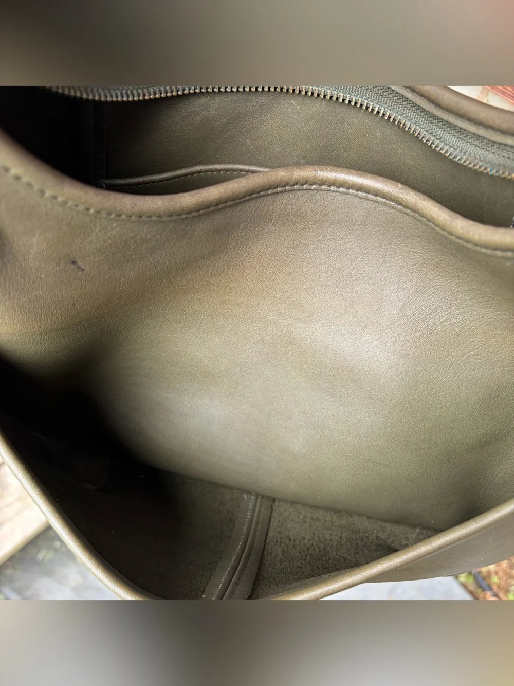 RARE Coach Ergo Pocket Zip #9033 Loden Green Leather VTG 90s Hobo Shoulder Bag